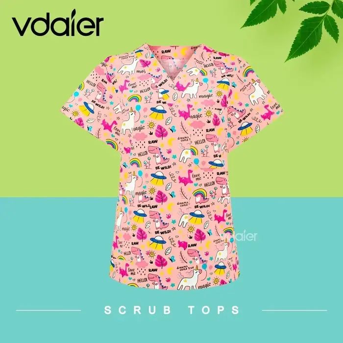 Image de Uniforme Médical Imprimé pour Pédiatrie & Dentisterie