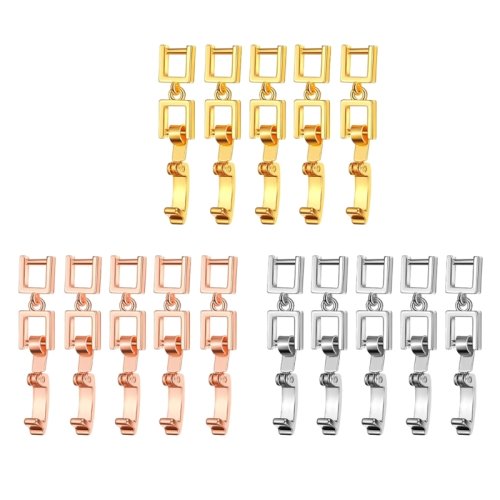 Afbeelding van 5-delig set sieraden extensiegespen met foldover sluiting – ideaal voor kettingen, armbanden en creatief sieraden maken