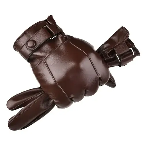 Image de Gants Hiver Homme Cuir Véritable - Chauds & Résistants