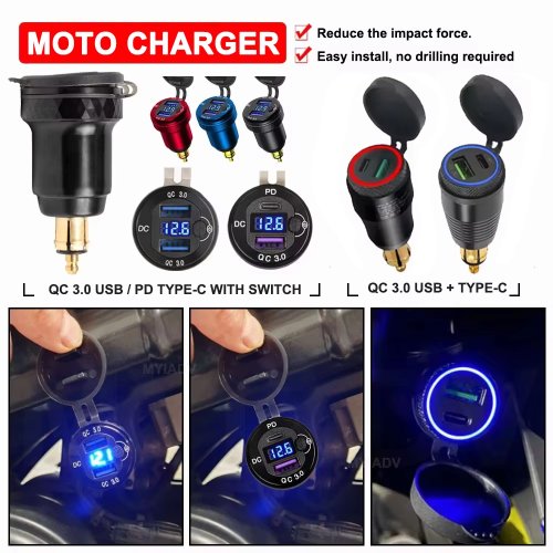 Immagine di Caricatore Moto USB-C QC 3.0 & PD per BMW R1200/1300 GS, F800/F850 GS