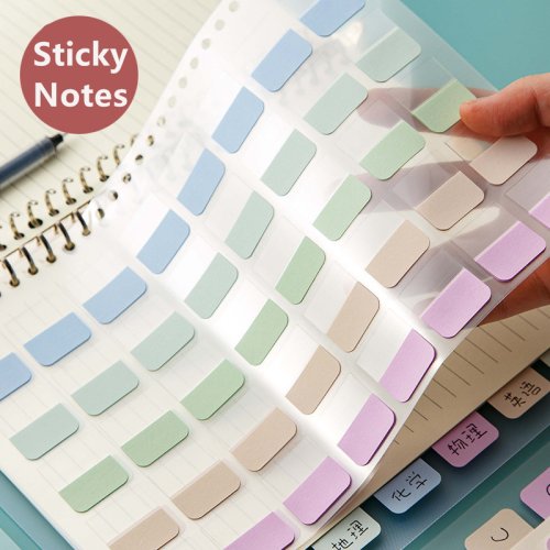 Image of 4-Pack Transparent Sticky Notes with Self-Adhesive Bookmarks for A5 & B5 Notebooks – Clear Page Tabs for Reading, Annotation, and Organizing – Kawaii Cute Design