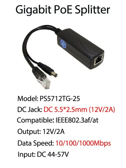 DC5.5x2.5mm (12V 2A)