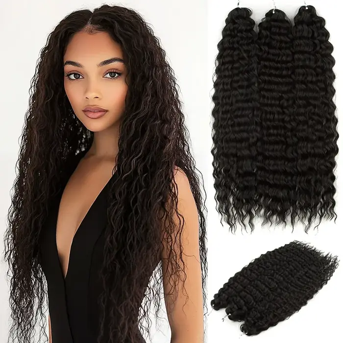 Image de Extensions Cheveux Synthétiques Ombre Blonde 22 Pouces