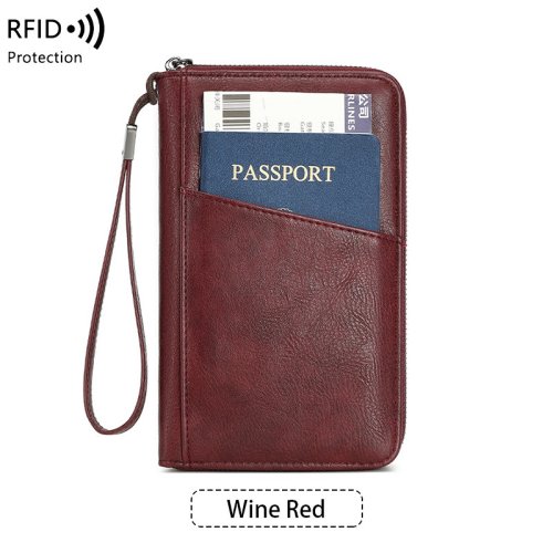Immagine di Portafoglio da Viaggio Multifunzione in Pelle PU