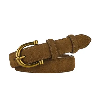 Image de Ceinture en Cuir Luxe Femme - Boucle Or Élégante