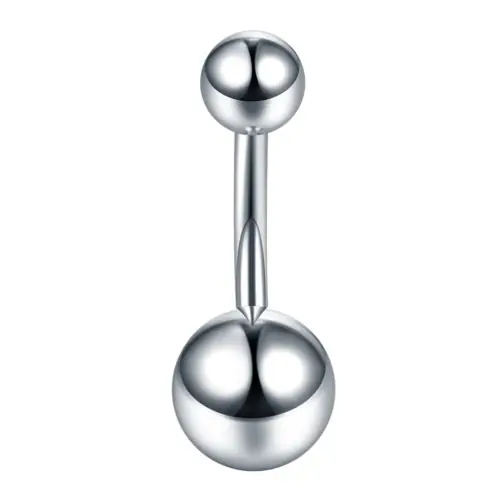 Image de Piercing Nombril Acier CZ - Barre 10mm 14G