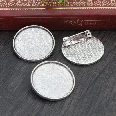 Image de Broche Baroque 25mm - Set de 5 Pièces en Argent Antique