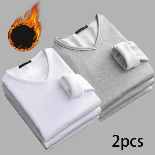 Image de Sous-vêtement Thermique Homme Hiver - 2 Pièces Velours Chauffant