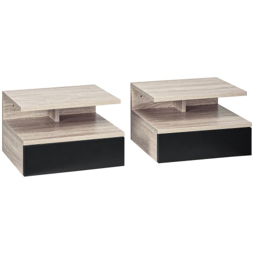 Imagen de Mesitas de Noche Flotantes con Cajón - Set de 2 Unidades