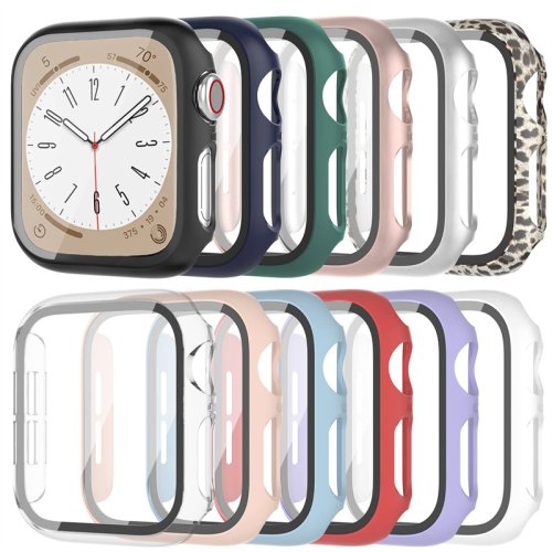 Afbeelding van Gehard Glas Hoesje voor Apple Watch Ultra, Serie 3, 4, 5, 6, 7, 8 – Schermbeveiliging met Case voor 49mm, 45mm, 44mm, 41mm en 40mm iWatch