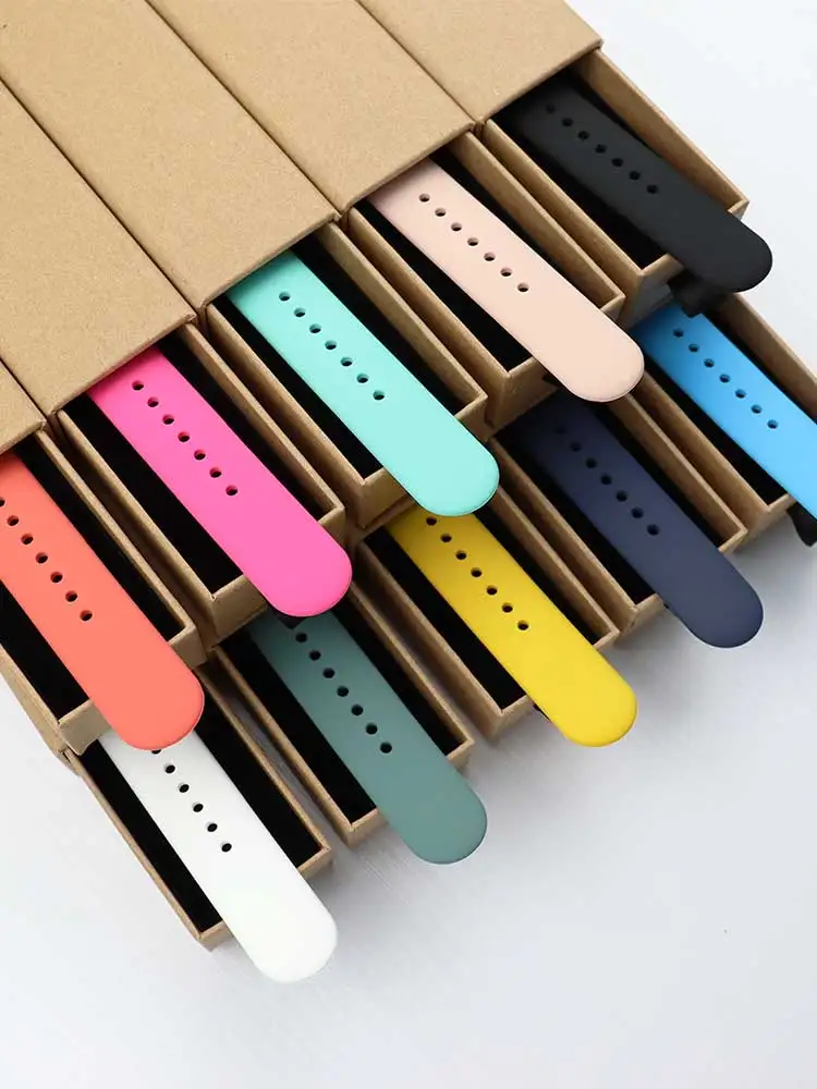 Zdjęcie Silikonowy pasek do Apple Watch 40mm, 41mm, 42mm, 44mm, 45mm, 46mm – sportowa bransoletka kompatybilna z serią 4, 5, 6, 7, 8, 9, 10, 11, SE, Ultra 2, 3 i 49mm