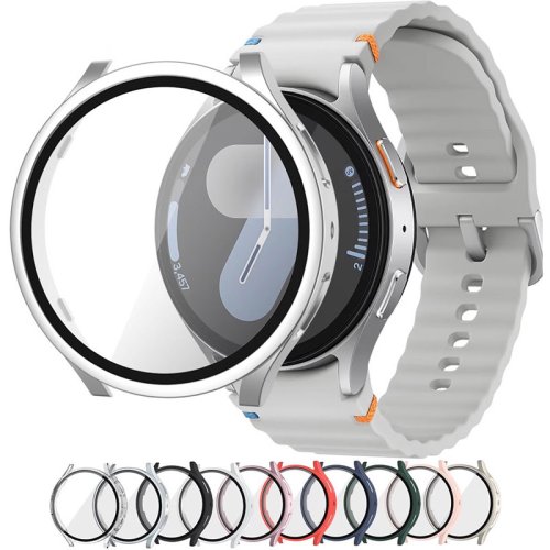 Afbeelding van Gehard Glas Case voor Samsung Galaxy Watch 7, 6, 5, 4 – Volledige PC Bumper met Schermbeveiliging voor 44mm en 40mm Horloge – Premium beschermhoesje voor Galaxy Watch FE