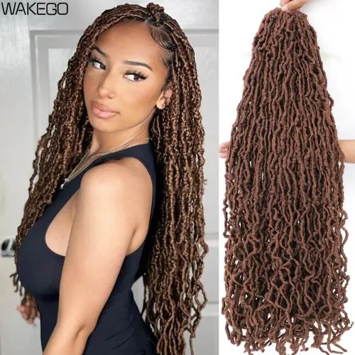 Image de Faux Locs Crochet 14-24 Pouces - Cheveux Synthétiques Doux & Précoupés