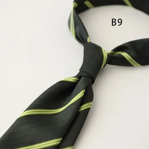 Image de Cravate Homme Soie Luxe Britannique - Vert Foncé & Marron Rayé