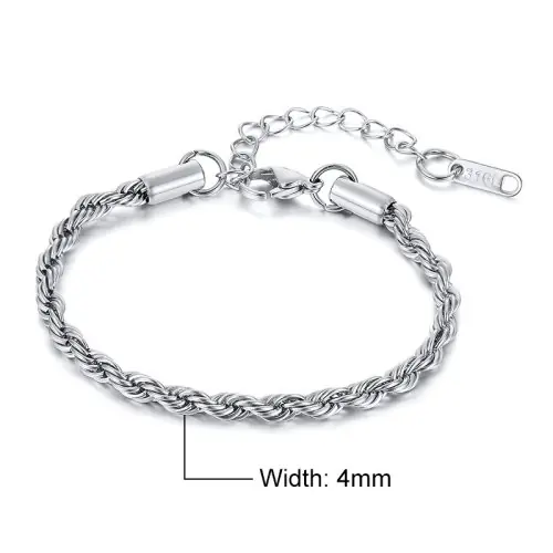 Image de Bracelets en Acier Inoxydable Tressé - 2 à 5mm