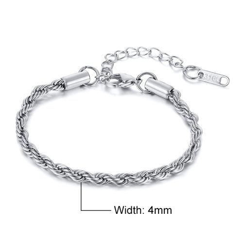 Image de Bracelets en Acier Inoxydable Tressé - 2 à 5mm