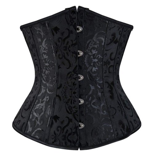 Image of Sapubonva Black Corset Underbust Top Plus Size Satin Waist Cincher Sexy Gothic Workout Corsets Lingerie Korsett Women White Red