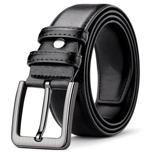 Bild von 3,8 cm Herren PU-Leder Legierung Pin Quadratische Schnalle Gürtel 120 130 140 cm Business Freizeit G...