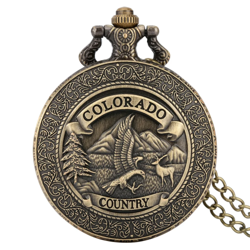 Afbeelding van Vintage Bronzen Knappe Adelaar Gesneden Kwarts Sportzakhorloge Duitse Adelaar Adelaar Liefhebber Cadeau