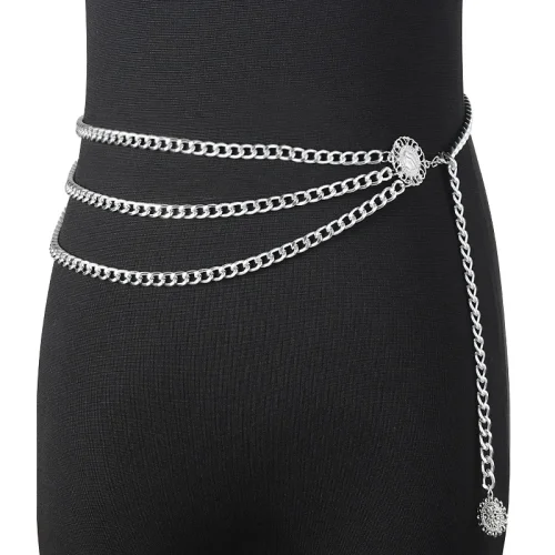 Immagine di Retro Catena Cinture per le Donne Cinture A Più Strati Lungo Nappa per il Vestito Catena Della Vita ...