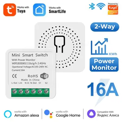Image de Interrupteur Intelligent WiFi avec Contrôle Vocal et Suivi de Consommation