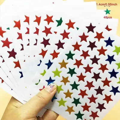 Image de Autocollants Étoiles Dorées Pailletées - Récompense Enfants