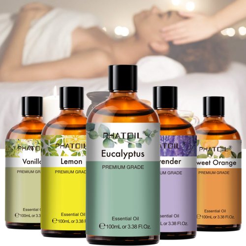 Bild von Natürliches Ätherisches Öl 100 ml – Zitronengras, Eukalyptus, Lavendel & Pfefferminze für Hautpflege und Aromatherapie