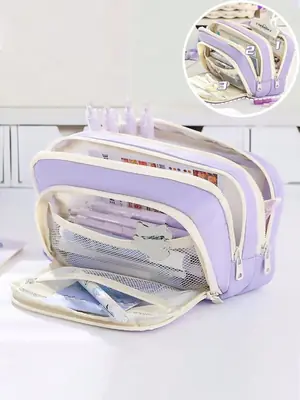 Image de Organisateur de Maquillage Portable avec Fermeture Éclair