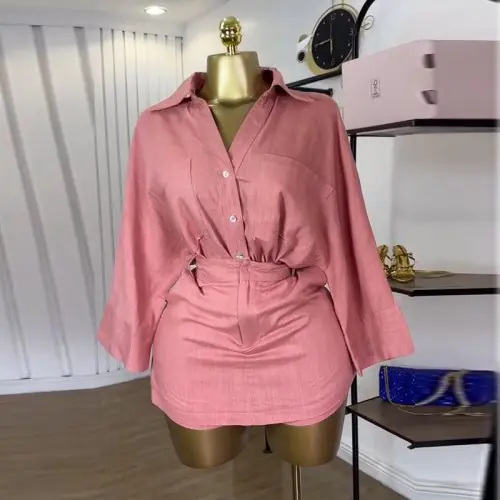 Image de Ensemble 2 pièces femme élégant col rabattu