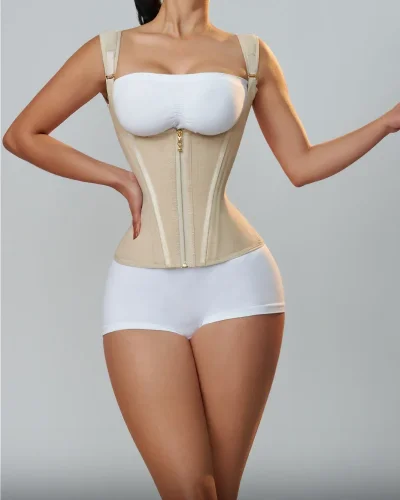 Imagen de Fajas Colombianas moldeadoras de cuerpo para mujer, chaleco, Tops, entrenador de cintura de doble co...