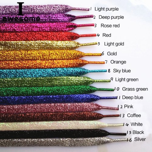 Immagine di Lacci Luminosi Colorati con Glitter Oro e Argento