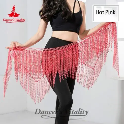 Image de Ceinture de Danse du Ventre Élégante avec Pierres AB et Pompons
