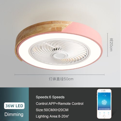 Immagine di Ventilatore da Soffitto in Legno da 52 cm con Lampada LED 220V, Telecomando Incluso, Design Moderno per Camera da Letto e Sala da Pranzo, Modello Verde DC