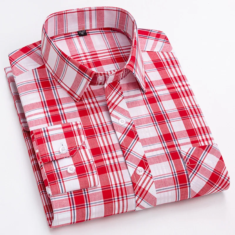 Bild von Herren Langarmhemd aus 100% Baumwolle – Slim Fit, Kariert, Formell und Elegantes Designer-Hemd für Büro und Alltag