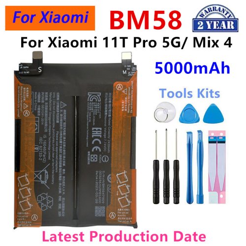 Afbeelding van Gloednieuwe BM58 5000mAh Batterij Voor Xiaomi 11T Pro 5G/Mix 4 Telefoon Vervangende Batterijen + gereedschap