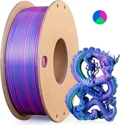 Image de Filament 3D Multicolore Brillant 1.75mm - PLA Soie 250g