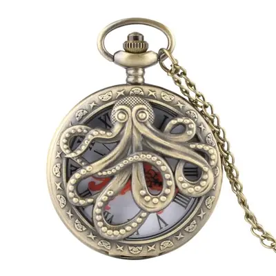 Image de Montre de Poche Vintage Poulpe - Style Rétro & Élégant