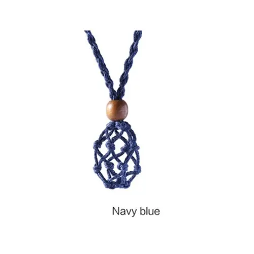 Image de sac de rangement en pierre porte bonheur cordon de collier vide porte pierre de méditation corde d ornement accessoires de fabrication de bijoux