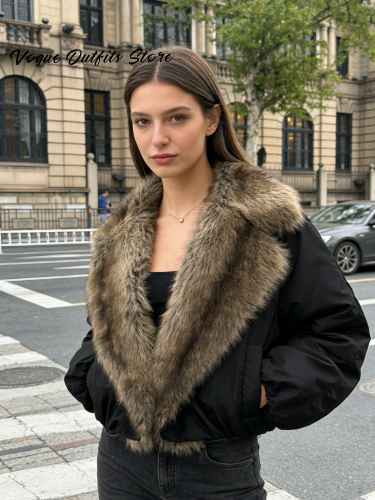 Imagen de Chaqueta de algodón estampada con capucha para mujer, abrigo acolchado grueso y cálido con cremallera en la cintura, moda otoño-invierno 2025-2026