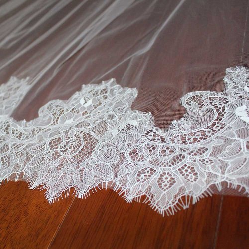 Image de Voile de Mariée Long en Dentelle - Élégant & Personnalisable