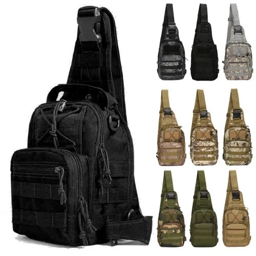 Bild von Herren Outdoor-Brusttasche, Umhängetasche, Umhängetasche, 900D-Nylongewebe, Bergsteigen, Camping, Wandertasche