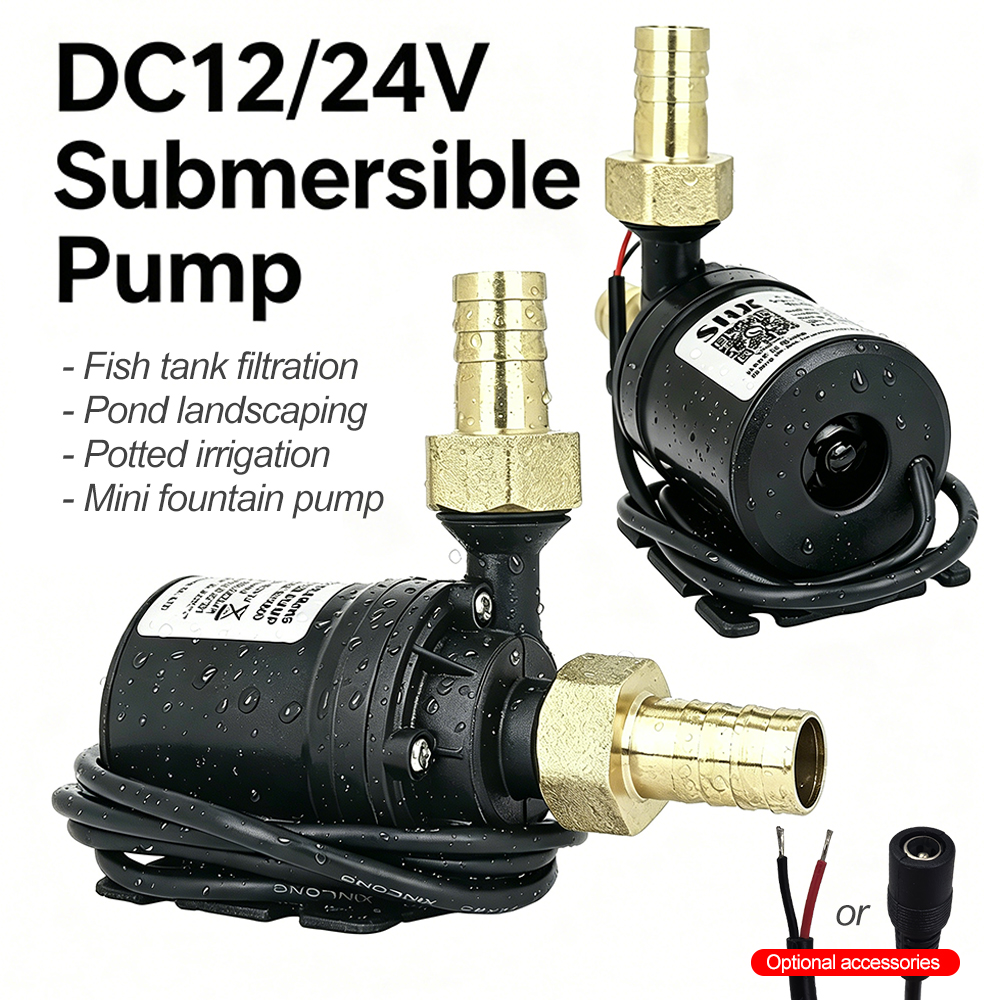 Imagen de Bomba de agua ultrasilenciosa, Mini Motor sin escobillas DC12V/24V, adaptador de bomba de agua sumer...