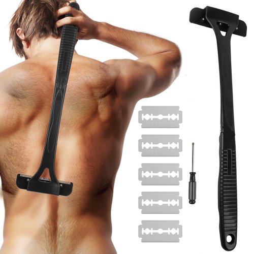 Image of Natural Men's Foldable Body Hair Trimmer with Ergonomic Handle – Gentle Shaving Tool for Legs, Back & Body Hair Removal