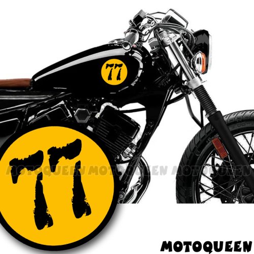 Afbeelding van Race Nummers Stickers voor Motorfiets – Cirkel Design