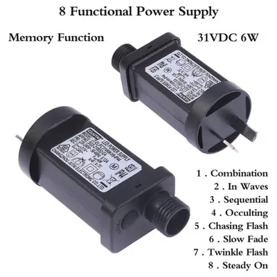 Image de Transformateur LED 220V/110V vers 24V DC - 12W/6W - IP44 - 8 Modes