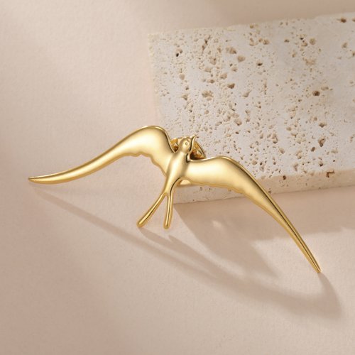 Bild von Schwalben-Brosche aus Edelstahl – Eleganter Modeschmuck für Frauen