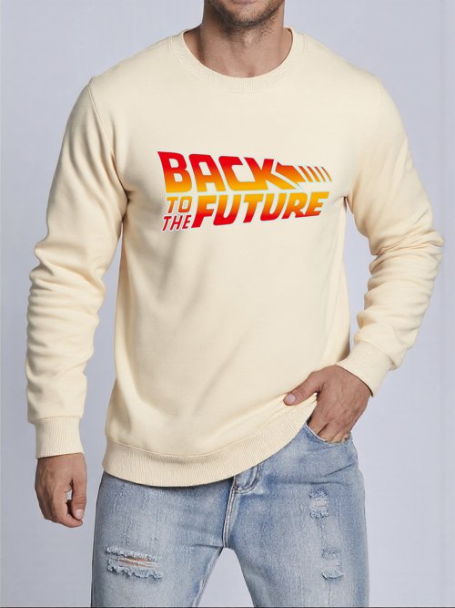Imagen de Sudaderas con estampado de Regreso al futuro para hombre, ropa suave Harajuku, sudadera transpirable de moda, ropa de calle informal de otoño