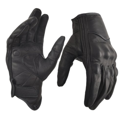 Bild von Hochwertige Leder-Motorradhandschuhe mit Vollfinger für Herren – Schutz und Stil beim Motorradfahren