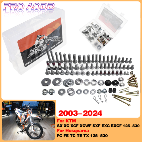 Image of Complete Hardware Bolt & Plastics Fastener Kit for KTM and Husqvarna Off-Road Motorcycles 125-530cc