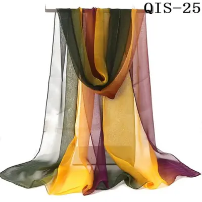 Image de Foulard Soie Élégant Dégradé - Châle Long & Léger
